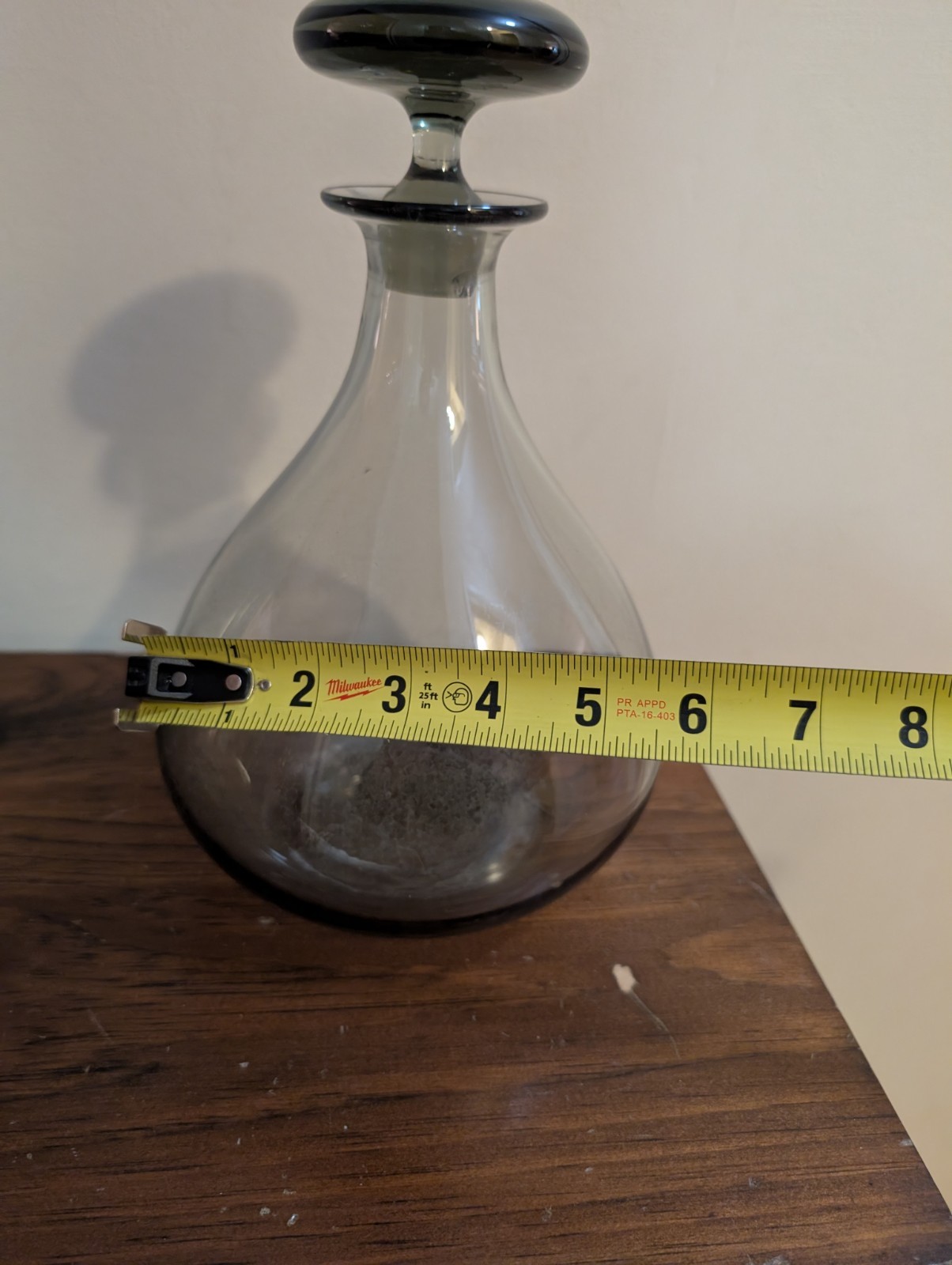 Mid Century Smokey Holmegaard Art Glass Decanter Designed by Per Lutken