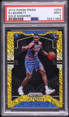 2019 Panini Prizm Gold Shimmer #250 RJ Barrett /10 RC ROOKIE PSA 9