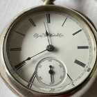 Elgin Natl Watch Co 18s good gilt KW pocket watch 1890 silveroid case