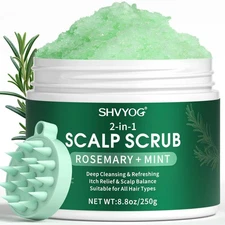 SHVYOG Scalp Scrub Rosemary | Peppermint Sea Salt Exfoliator Anti Dandruff