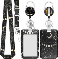 Ausweishalter Mond & Planeten Mit Einziehbarem Karabinerhaken Und Lanyard FüR