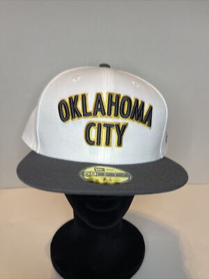 Oklahoma City Thunder Fitted Hat 7 7/8 Spell Out cap White New Era NBA 59Fifty