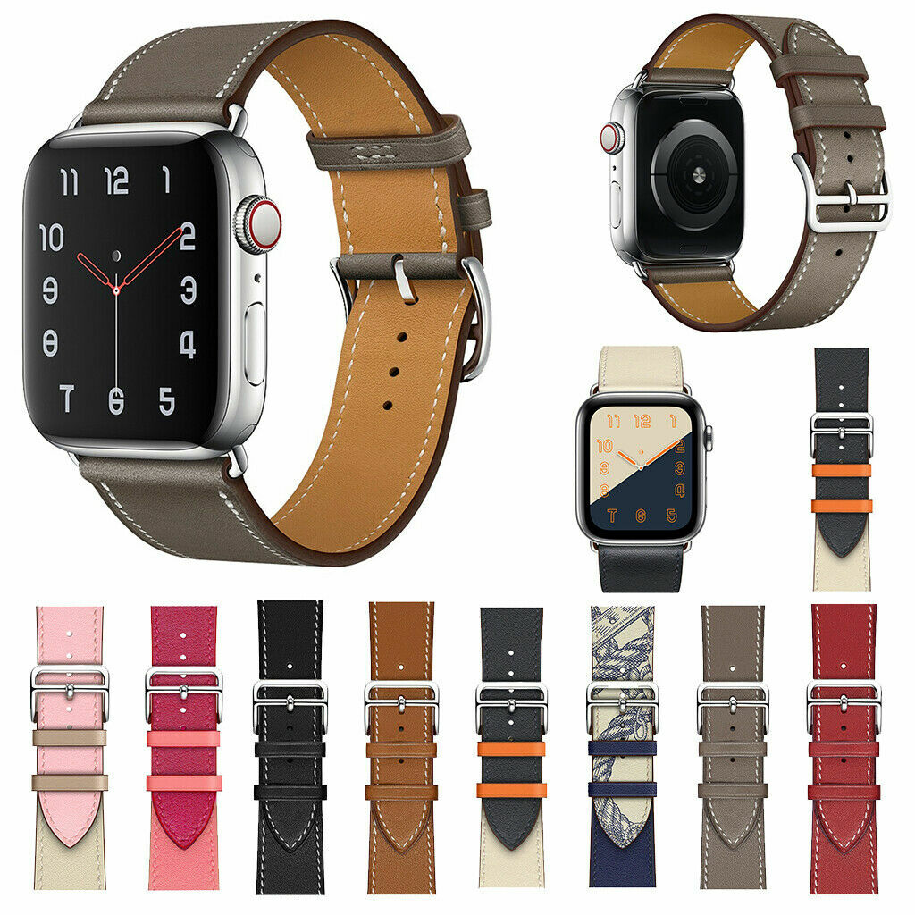 For Apple Watch Series 8 7 6 5 4 3 Leather Band Wrist Strap iWatch 45/42/40/44mm