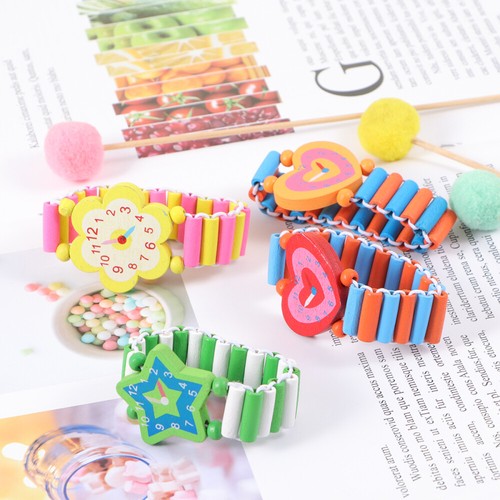 5 PCS Wooden Watch Child Creative Toy Kids Wristwatch Playthings - Picture 2 of 11