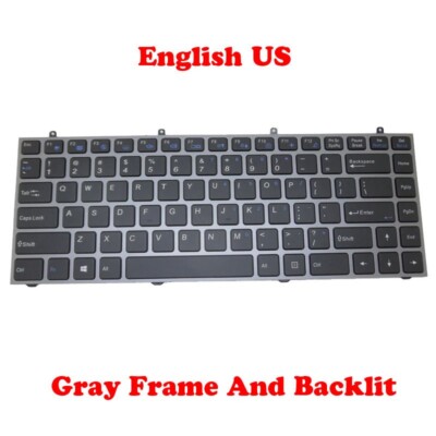 New Clevo W230SS W230ST Keyboard with Frame US backlit MP-13C23USJ430