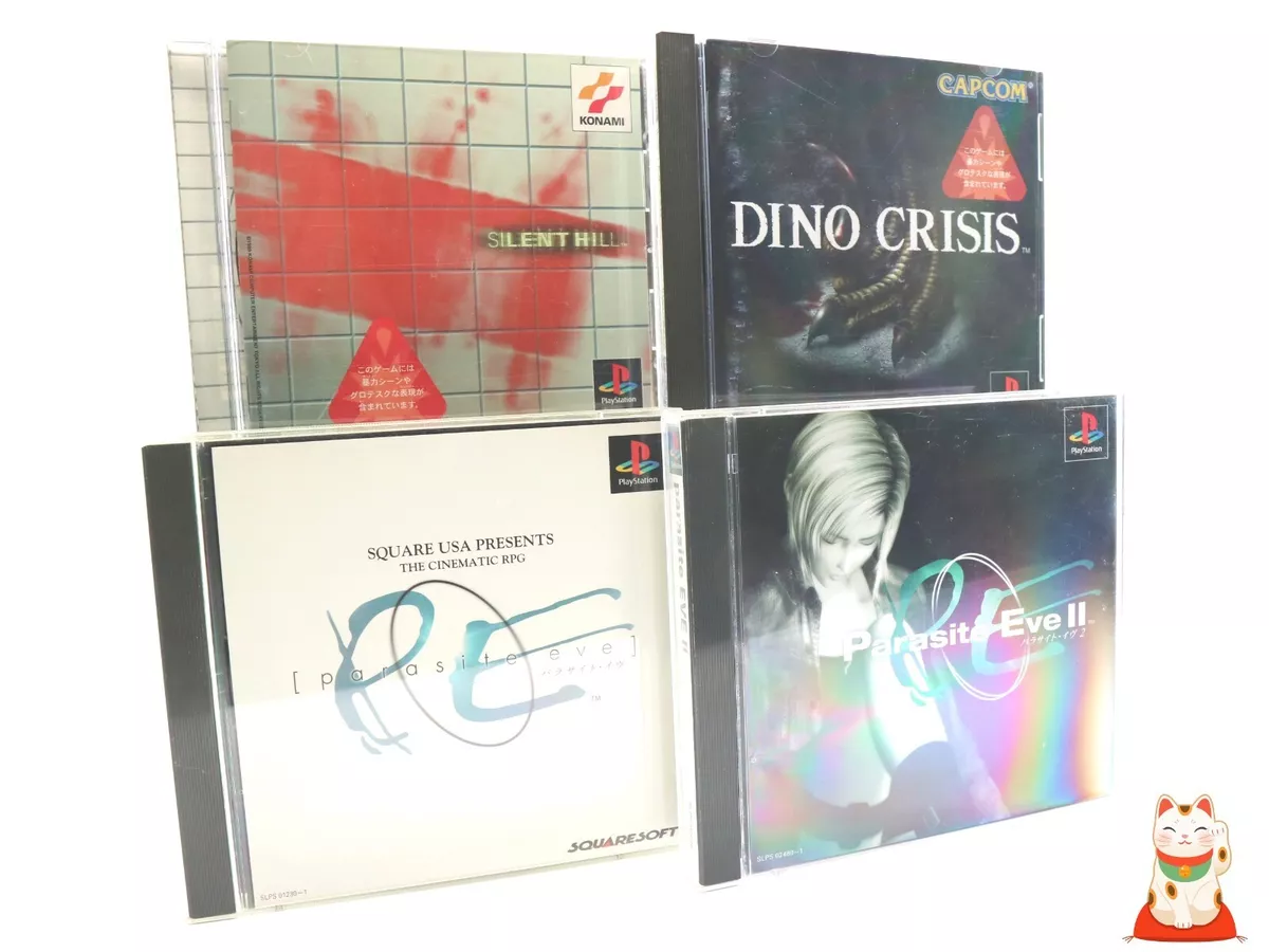 Lot 4 PS1 Silent Hill Parasite Eve 1 & 2 Dino Crisis Playstation1 JP game  Set