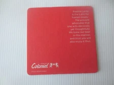 1 only Colonial  Brewing Co.Western Australia " Festina Lente" BEER Coaster RED