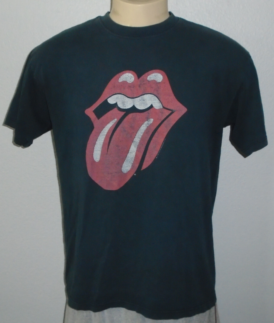 Vintage Rolling Stones Tongue and Lips Logo Anvil Black Rock