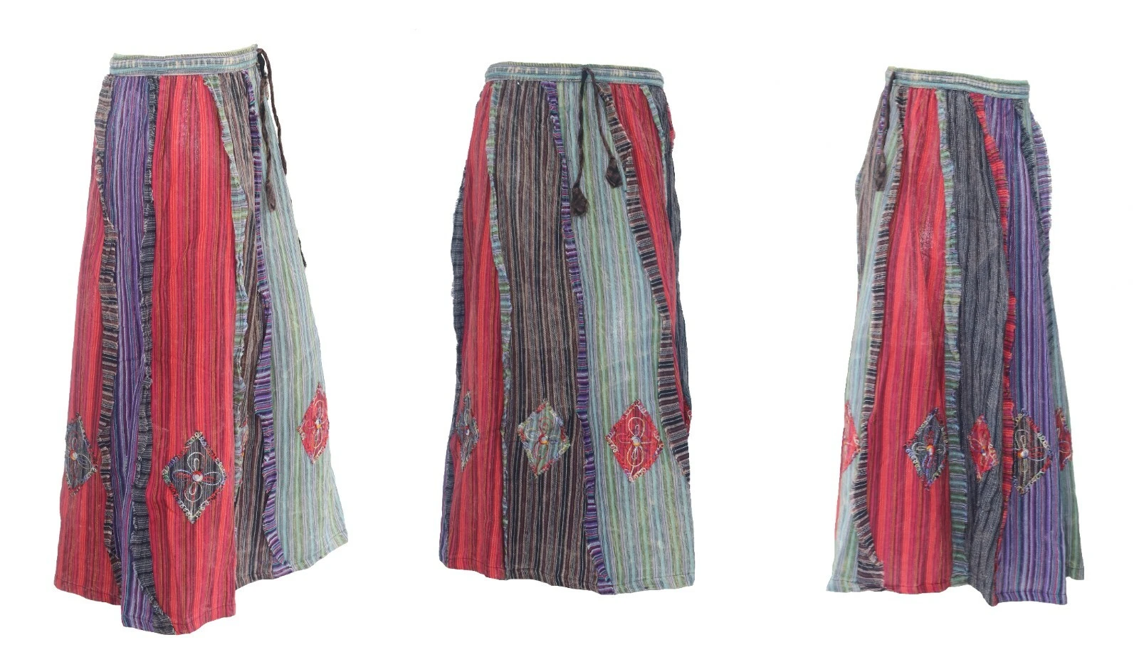 Handmade Patchwork Gypsy Skirt Festival Cotton Bohemian Ethnic Hippy Harem S57