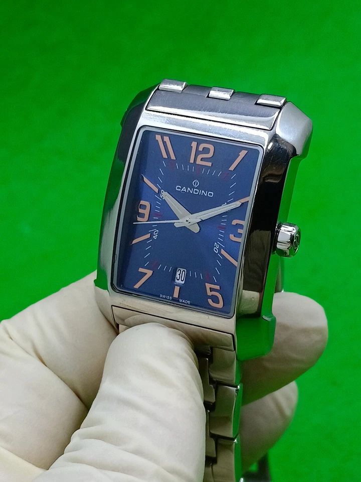 vintage Candino Watch Date Indicator for Men's blue color - Image 4 of 4