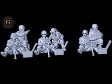 WW2 US Infantry .50 Cal. MG Teams X6 Figures 28mm 1/56 ideal Bolt Action wargame
