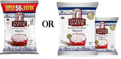 India Gate Super Basmati Rice 1.5Kg, Long Grains Basmati India Gate Super Basmati Rice 1.5Kg, Long Grains Basmati