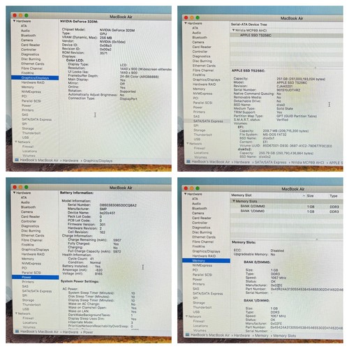 Apple MacBook Air 13" A1369 2010 1.86GHz C2D/2GB/256GB/GeForce 320M/41 Cycle Bat - Picture 11 of 11