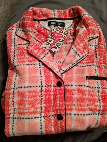 Ellen Tracy Cozy Notched Collar 2 Piece Pajama Set Size Medium, multi PLD - Picture 2 of 5