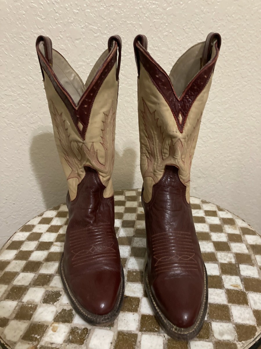 Cutter Bill vintage men’s cowboy boots all leather sz 9 1/2 made in 1981 VINTAGE1981 CUTTER BILL MADE IN USA OXBLOOD ROCKABILLY  main image 3