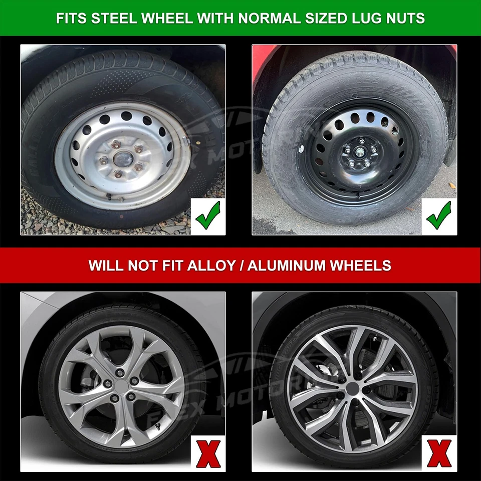 UNA tapacubos negro brillante cubierta para Nissan Altima 2002-2018 rueda de acero de 16" Foto 3 de 4