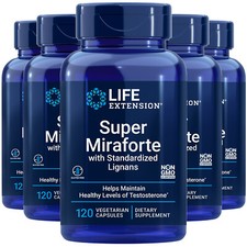 Super Miraforte Standardized Lignans 5x120 Chrysin Nettle Zinc Life Extension