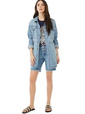 Scoop Women's Oversize Military-inspired Jacket, Light Wash Small 4-6     M2