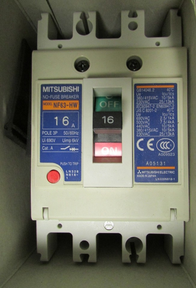 MITSUBISHI S0481 50D No Fuse Breaker 3 Pole 16 Amp NF63 HW 3P 16A | eBay