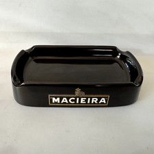 Vintage MACIEIRA Brandy rechteckig lang Keramik Tisch schwarz Aschenbecher Artica Portugal