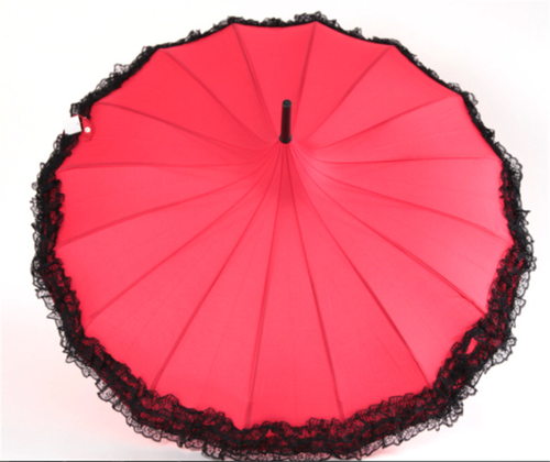 Umbrella Parasol Candy Color Princess Lace Pagoda Umbrella Long Handle Hook Gift - Picture 17 of 21