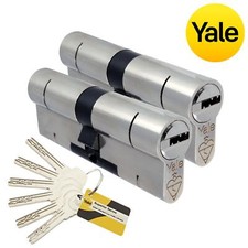 Yale Superior Keyed Alike Pair Euro Cylinder Door Lock Anti Snap Security Barrel