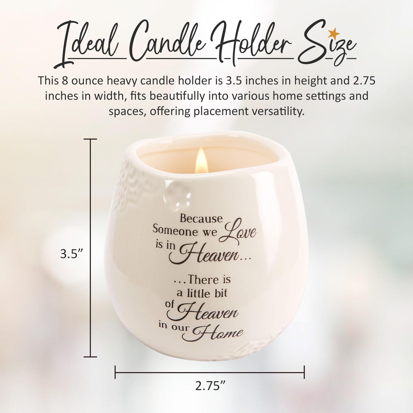 8 oz Off White Soy Wax Candle with Floral Scent Ideal Sympathy Gift