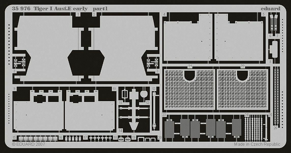 Eduard 35976 Pz.Kpfw.VI Tiger I Ausf.E early Photo Etched Set for Tamiya 1/35