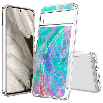 For Google Pixel  (8a,8 Pro,8,7a,7 Pro,7,6),Slim Cover,Opal Marble 6 Print,USA