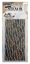 Tim Holtz Layering Stencil Wavy Feathers Leaves Pattern Mixed Media Template