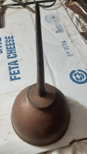 Vintage brass Eagle Oil Squirt Can Made in the USA! 7-1/8" tall, 3-3/4" dia