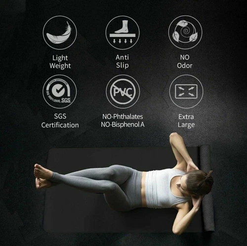 XXL Yogamatte Sport Fitness Yoga Matte 81x113 cm Breit Rutschfest TPE Tragegurt - Bild 8 von 10