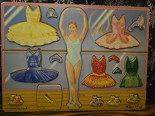 Melissa Doug Ballerina Magnetic Dress Up With A Large Lot Of Extra Clothing