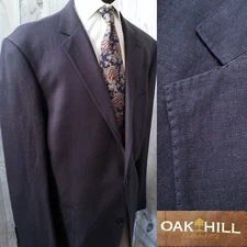 Oak Hill Men Blazer 2XLT 50/52L Blue LINEN blend Sport Coat Jacket 👉Lightweight