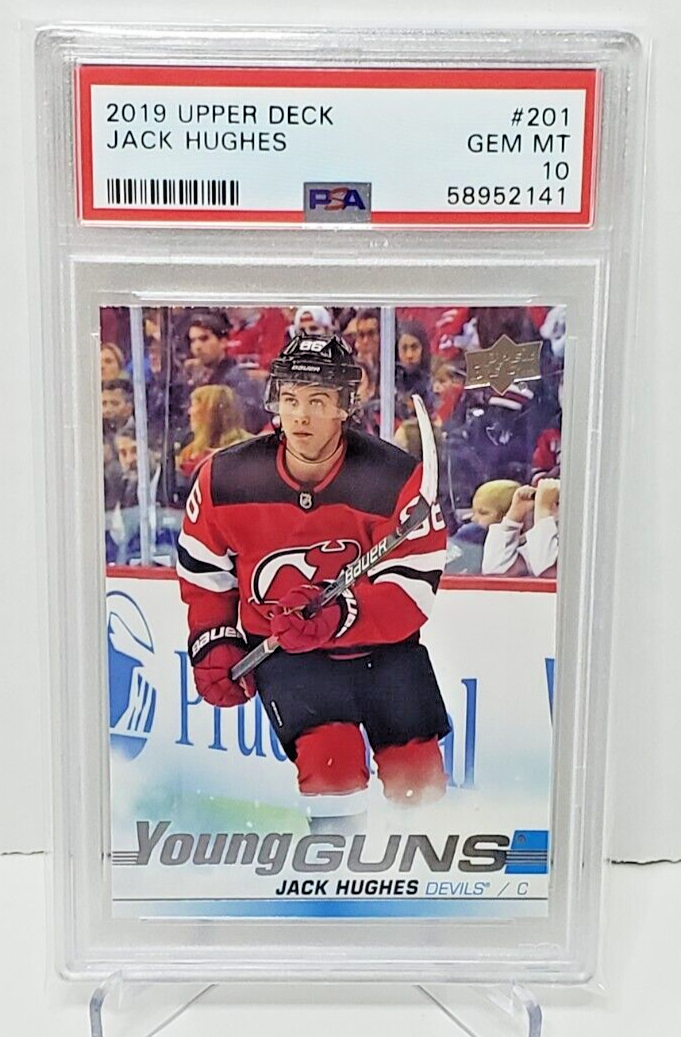 Jack Hughes 2019 Upper Deck #201 Rookie Young Guns PSA 10 Gem Mint Hockey Card