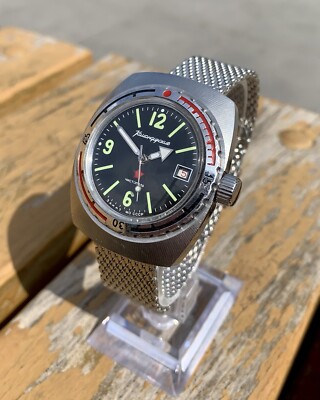 Vintage Soviet Watch Vostok Amphibia Made In USSR Mechanical Wristwatch 1980s