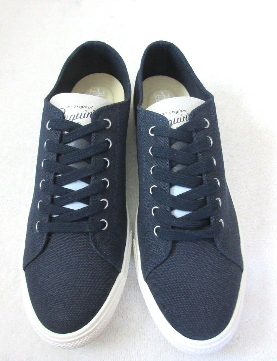 Original Penguin Men's Sam Stripe Classic Lace Up Canvas Dark Blue