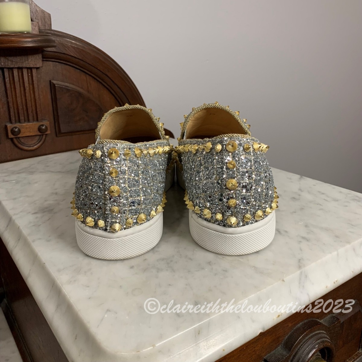 Christian Louboutin スパイクローファー シルバー シルバースパイク Silver - Christian Louboutin Beauty