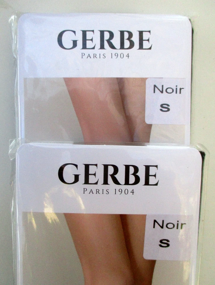 Neufs. GERBE. Lot de 2 paires. Mi-Bas coton "ELANORE". Taille S (36-37). Noirs. - Photo 2/4