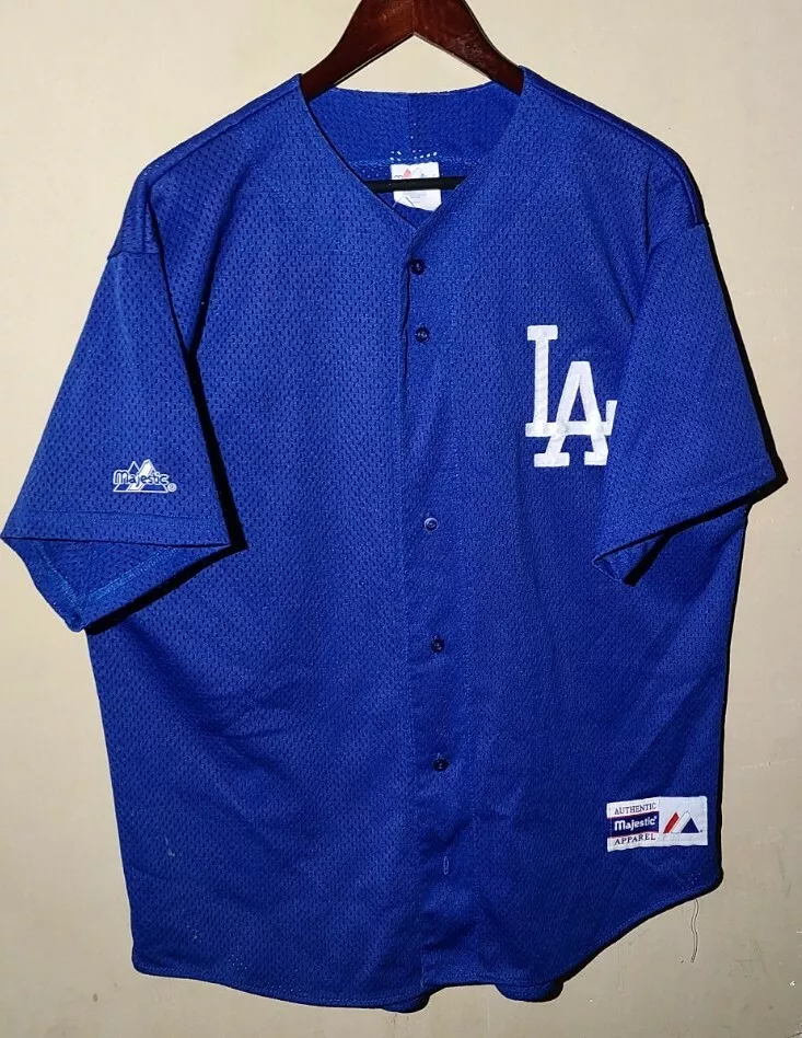 Vintage Majestic Authentic Los Angeles Dodgers Jersey Blue Large Men