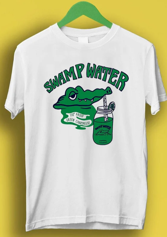 Swamp Water Punk Rock Cartoon Alligator Meme Gift Funny Tee Style Unisex Tshirt
