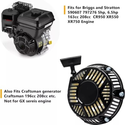 Pull Start Recoil Starter 797747 for Briggs 420cc Black