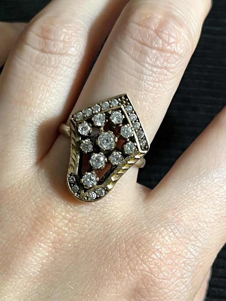 ANILLO TOPACIO BLANCO TURCO PLATA .925 Y BRONCE TALLA 8, HECHO A MANO Foto 4 de 4