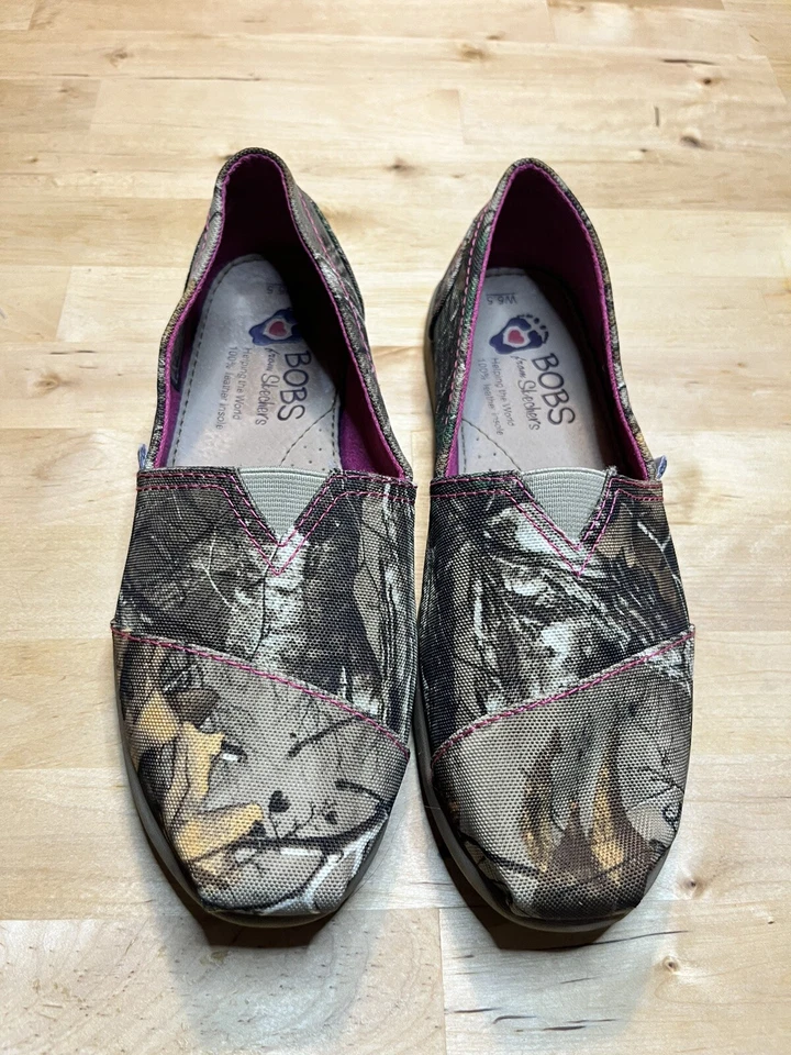 Zapatos sin cordones Bobs by Skechers para mujer camuflados rosa Hide & Seek 33579 talla 5,5 Foto 3 de 4