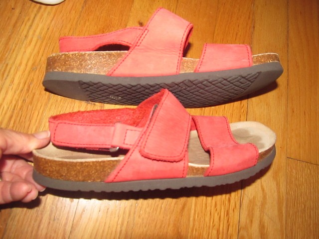 Women's Lands End Dark Salmon Sandals Size 4 Very Good Condition | eBay