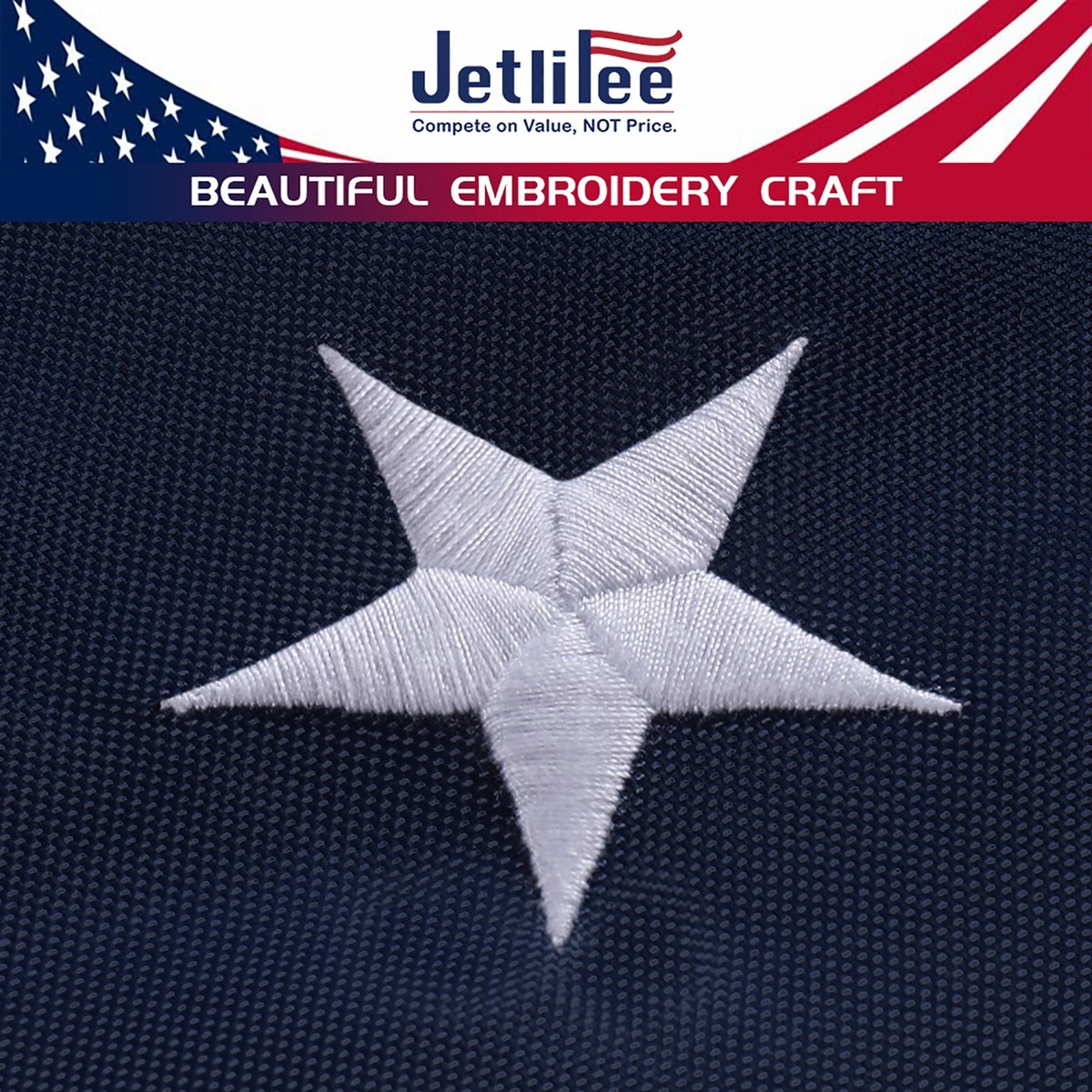 4x6 USA Sottile Blu Linea Premium Poliestere Impermeabile Bandiera - Foto 5