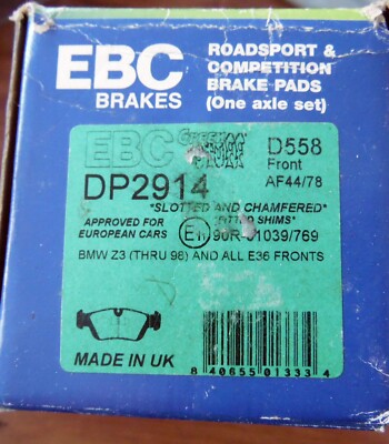 EBC DP2914 Green Stuff FRONT Brake Pads  For BMW Z3 (To 98) & all E36 Free Ship