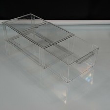 Vintage 1 Clear Plastic Stackable Drawer Box Made In USA Closet Organizer