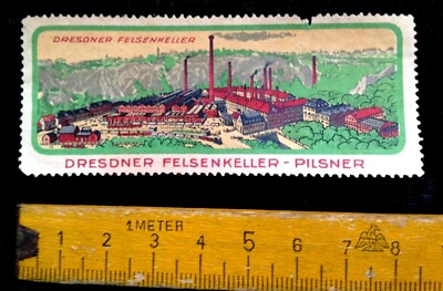 alte Reklamemarke,Vignette,Dresdner Felsenkeller Pilsner,Dresden
