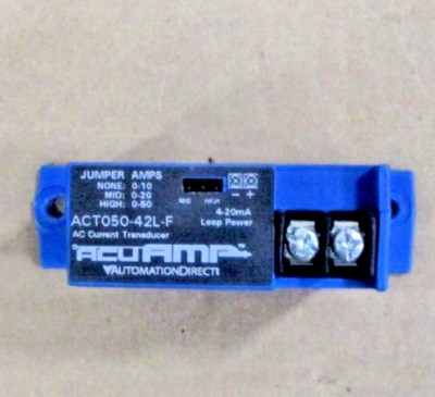 ACUAMP AC Current Transducer ACT050-42L-F 4-20MA Loop Power Jumper Amps A8062SO